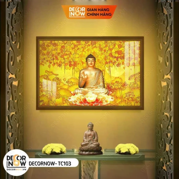 Top 5 Mẫu Tranh Phật Thích Ca Đẹp Và Ý Nghĩa Nhất 2023 3 Tranh Trúc Chỉ Ngang In Phật DECORNOW DCN TC103