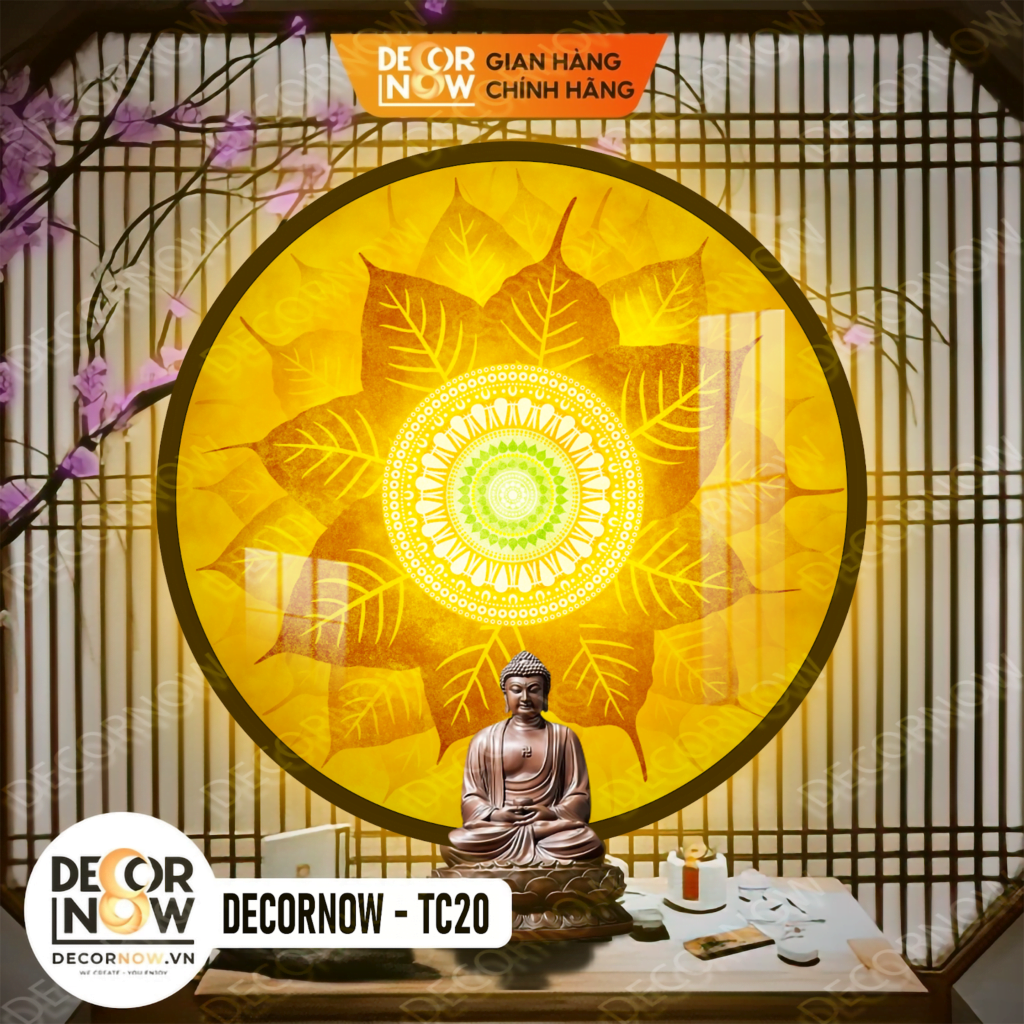 Top 10 Mẫu Tranh Trúc Chỉ Tròn Bán Chạy Nhất DecorNow 3 Tranh Trúc Chỉ In Đèn Hào Quang Mandala DECORNOW DCN TC20