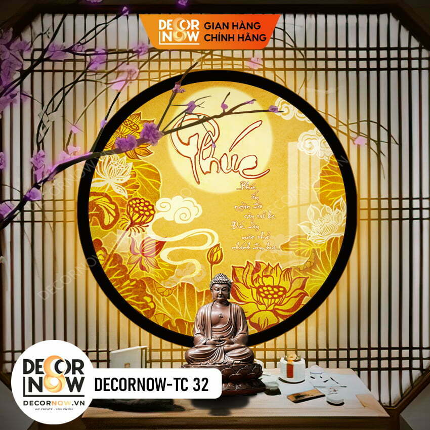 Top 10 Mẫu Tranh Trúc Chỉ Tròn Bán Chạy Nhất DecorNow 2 Tranh Trúc Chỉ In Đèn Hào Quang Màu Chữ Thư Pháp DECORNOW DCN TC259