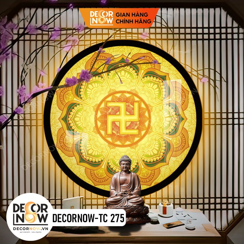 Top 10 Mẫu Tranh Trúc Chỉ Tròn Bán Chạy Nhất DecorNow 5 Tranh Trúc Chỉ In Đèn Hào Quang Phật DECORNOW DCN TC275