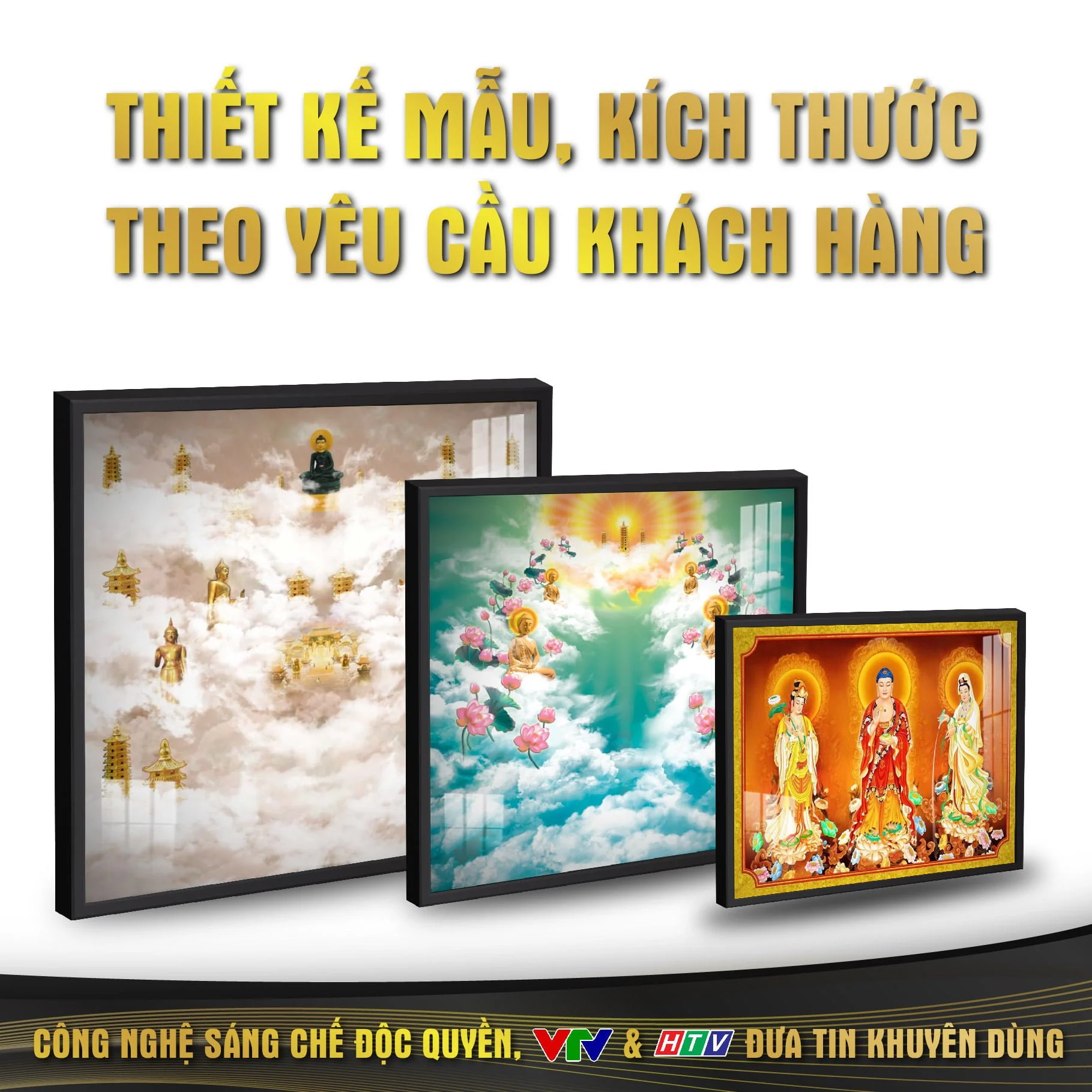 Tranh Đèn Hiện Đại In Ngang Họa Tiết Tam Thế Phật DecorNow HD73 9 thiet ke theo yeu cau 01