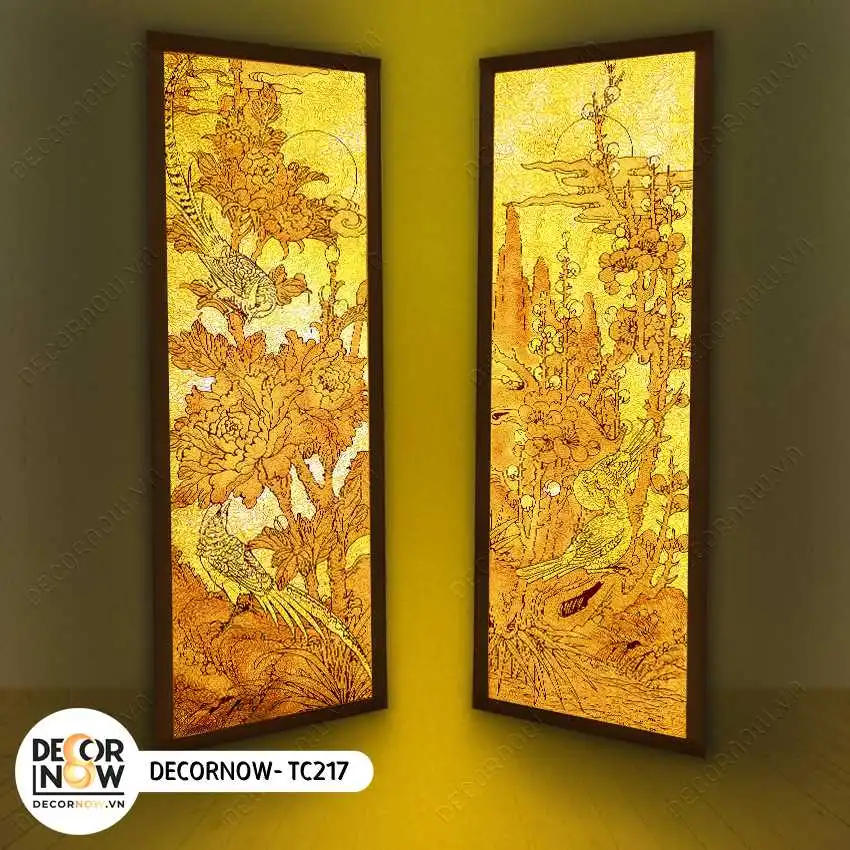 10 mẫu tranh trúc chỉ cho người tuổi Hợi 7 Tranh Trúc Chỉ Cho Người Tuổi Hợi -Tranh Khổng Tước - TC217