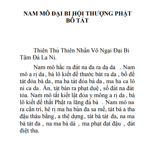 Chú đại bi Tiếng Việt