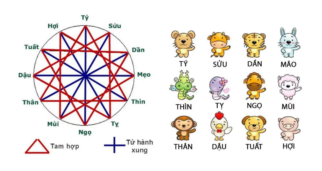 Tam hợp của 12 con giáp