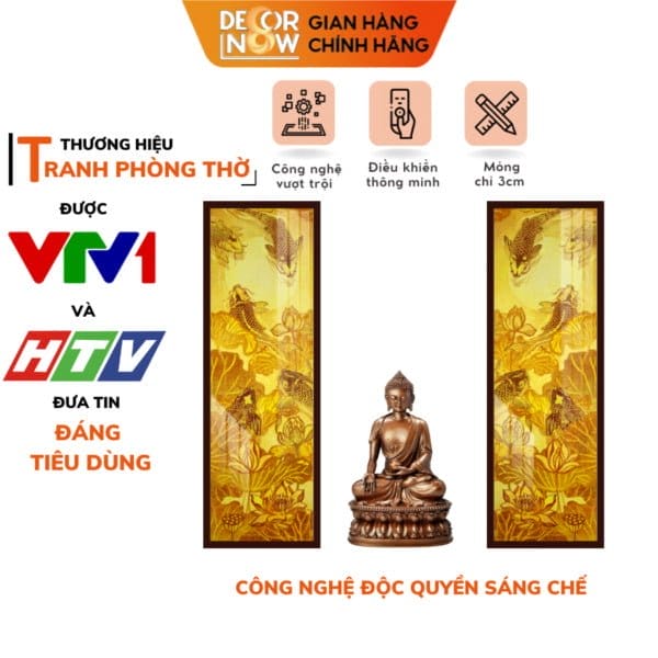 Cách trang trí tranh cá chép hoa mẫu đơn