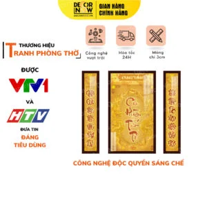 Liễn Thờ Cửu Huyền Thất Tổ In Họa Tiết Trúc Chỉ DECORNOW DCN-TC431