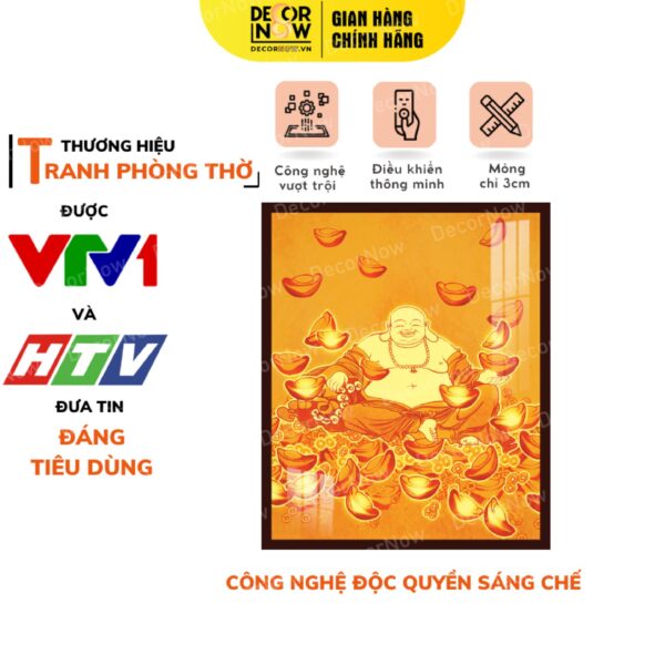 Tranh Trúc Chỉ In Đứng Hình Phật Di Lặc DECORNOW DCN-TC449