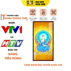 Tranh Trúc Chỉ In Đứng Hình Phật Dược Sư DECORNOW DCN-TC453