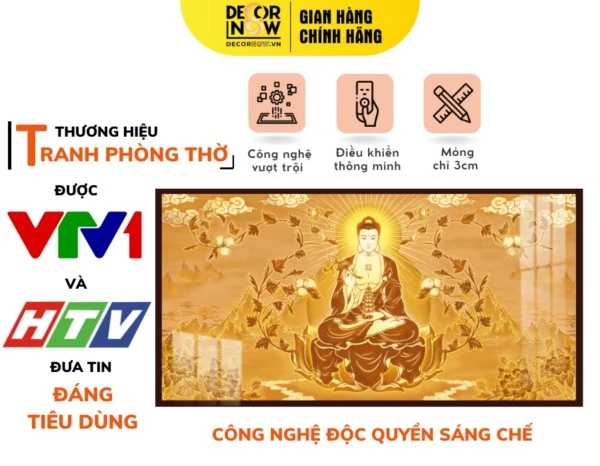 Tranh trúc chỉ ngang in hình Phật Dược Sư TC455