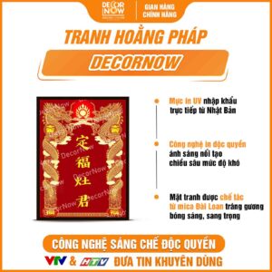 Bề mặt bài vị Táo Quân ông Công ông Táo chữ Hán Nôm DecorNow TC436