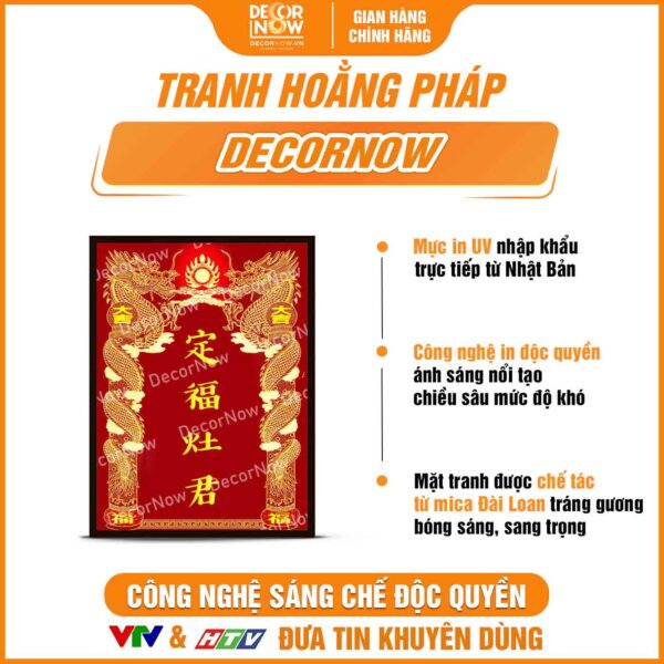 Bề mặt bài vị Táo Quân ông Công ông Táo chữ Hán Nôm DecorNow TC436