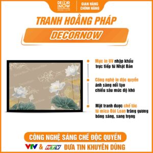 Bề mặt tranh đèn hiện đại treo tường in ngang sen mây DecorNow HD440