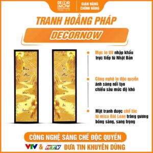 Bề mặt tranh trúc chỉ in đối Phật và câu đối DecorNow TC427