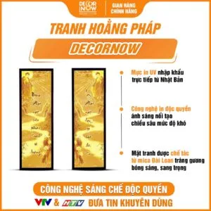 Bề mặt tranh trúc chỉ in đối Phật và câu đối DecorNow TC427