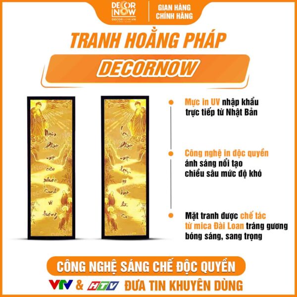 Bề mặt tranh trúc chỉ in đối Phật và câu đối DecorNow TC427