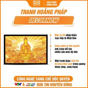 Bề mặt tranh trúc chỉ in ngang hình Quan Thế Âm Bồ Tát DecorNow TC450