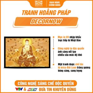 Bề mặt tranh trúc chỉ in ngang Phật Dược Sư Lưu Ly DecorNow TC455