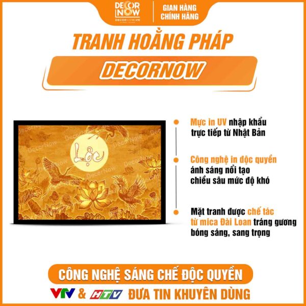 Bề mặt tranh trúc chỉ in ngang thư pháp chữ Lộc DecorNow TC458