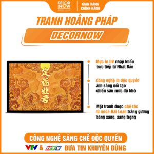 Bề mặt tranh trúc chỉ in ngang ông Táo Quân chữ Hán TC463 DecorNow