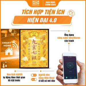 Công nghệ trong bài vị Cửu Huyền Thất Tổ họa tiết chữ Hán DecorNow TC428