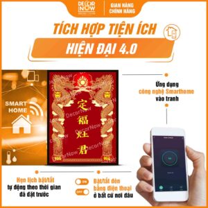 Công nghệ trong bài vị Táo Quân ông Công ông Táo chữ Hán Nôm DecorNow TC436