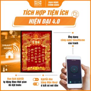 Công nghệ trong bài vị Thần Tài Thổ Địa chữ Hán Nôm DecorNow TC442