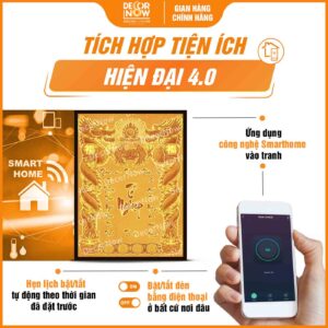 Công nghệ trong bài vị Tổ Nghiệp chữ Việt khảm vàng DecorNow TC439