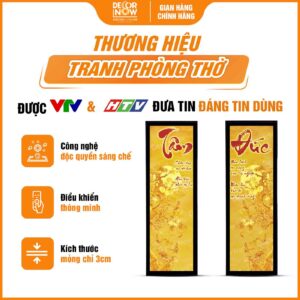 Giới thiệu chung tranh trúc chỉ in đối sen trăng DecorNow TC444