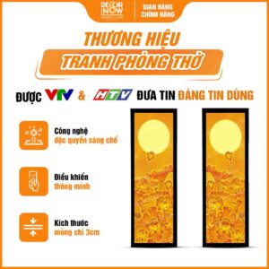 Giới thiệu chung tranh trúc chỉ in đối sen trăng DecorNow TC444