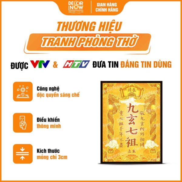 Giới thiệu chung về bài vị Cửu Huyền Thất Tổ họa tiết chữ Hán DecorNow TC428