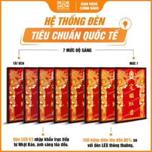 Hệ thống đèn bài vị Táo Quân ông Công ông Táo chữ Hán Nôm DecorNow TC436