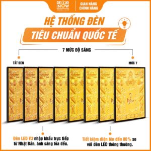 Hệ thống đèn bài vị Tổ Nghiệp chữ Việt khảm vàng DecorNow TC439