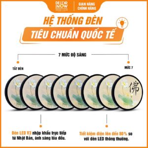 Hệ thống đèn tích hợp trong tranh đèn tròn hiện đại in hào quang TC434