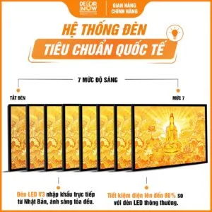 Tranh Trúc Chỉ In Ngang Hình Phật Quan Thế Âm Bồ Tát DecorNow TC450 13 Hệ thống đèn tích hợp trong tranh trúc chỉ in ngang hình Quan Thế Âm Bồ Tát DecorNow TC450