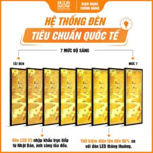 Hệ thống đèn trong tranh trúc chỉ in đối Phật và câu đối DecorNow TC427