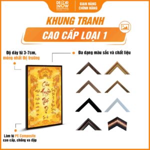 Khung bài vị Cửu Huyền Thất Tổ chữ Việt khảm vàng DecorNow TC429