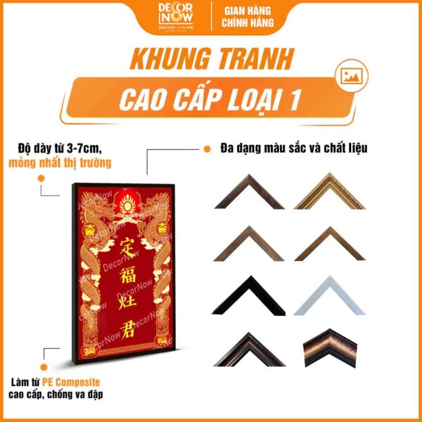 Khung tranh bài vị Táo Quân ông Công ông Táo chữ Hán Nôm DecorNow TC436