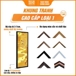 Khung tranh trúc chỉ in đối Phật và câu đối DecorNow TC427