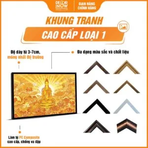 Tranh Trúc Chỉ In Ngang Hình Phật Quan Thế Âm Bồ Tát DecorNow TC450 12 Khung tranh trúc chỉ in ngang hình Quan Thế Âm Bồ Tát DecorNow TC450