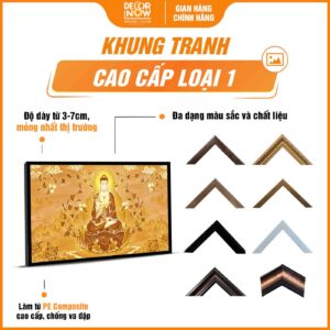 Khung tranh trúc chỉ in ngang Phật Dược Sư Lưu Ly DecorNow TC455