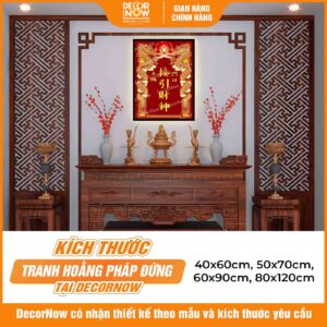 Kích thước phong thủy bài vị Thần Tài Thổ Địa Thổ Công chữ Hán DecorNow TC437