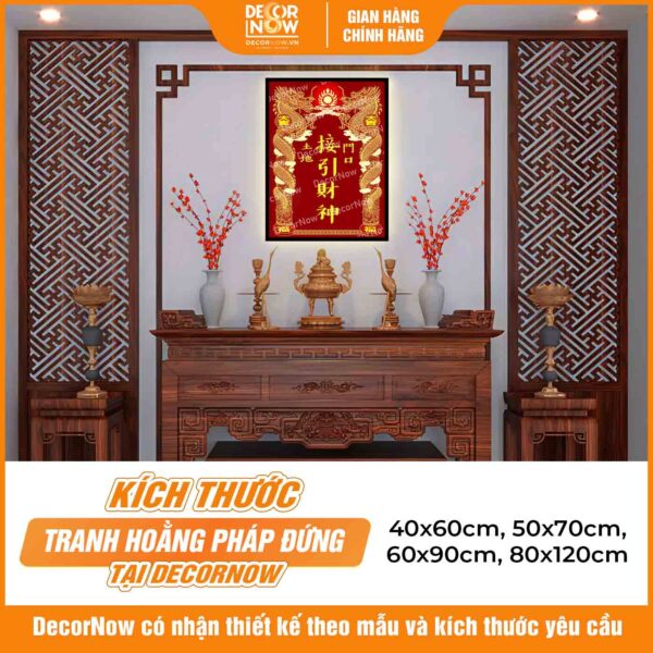 Kích thước phong thủy bài vị Thần Tài Thổ Địa Thổ Công chữ Hán DecorNow TC437