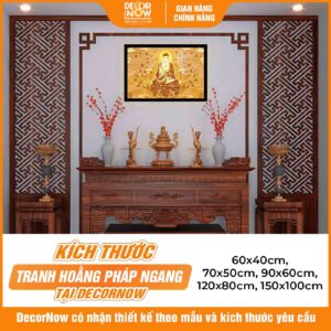 Kích thước tranh trúc chỉ in ngang Phật Dược Sư Lưu Ly DecorNow TC455