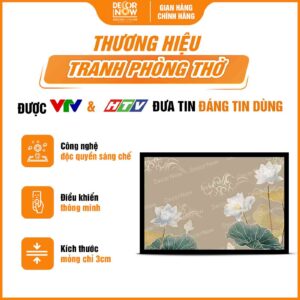 Tổng quan tranh đèn hiện đại treo tường in ngang sen mây DecorNow HD440