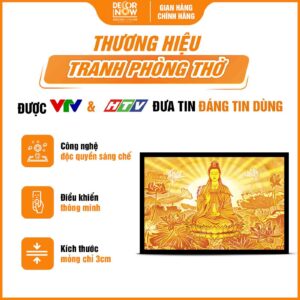 Tổng quan tranh trúc chỉ in ngang hình Quan Thế Âm Bồ Tát DecorNow TC450