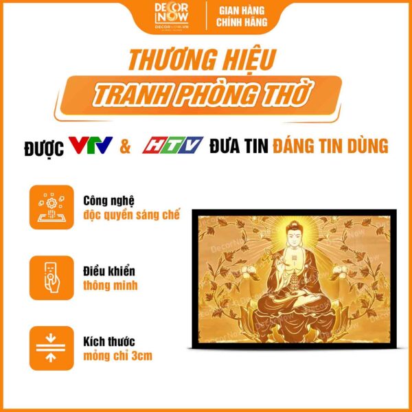 Tổng quan tranh trúc chỉ in ngang Phật Dược Sư Lưu Ly DecorNow TC455