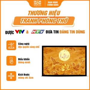 Tổng quan tranh trúc chỉ in ngang thư pháp chữ Lộc DecorNow TC458