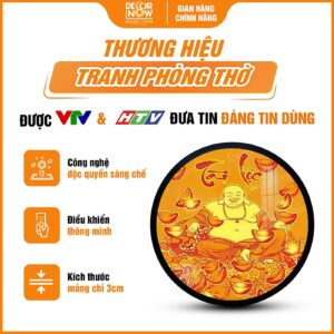 Giới thiệu chung tranh trúc chỉ in tròn hình Phật Di Lặc DecorNow TC448