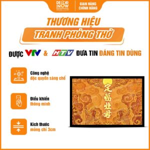 Tổng quan tranh trúc chỉ in ngang ông Táo Quân chữ Hán TC463 DecorNow