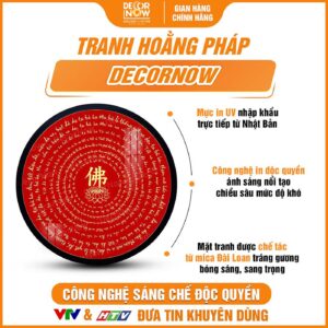Bề mặt tranh đèn hiện đại tròn kinh Chú Đại Bi TC476